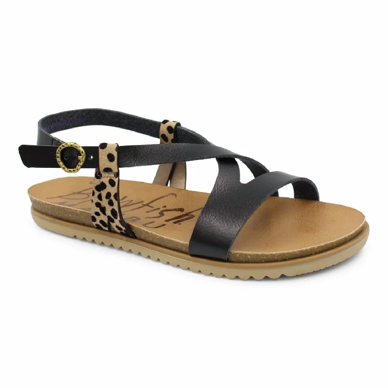 Women's Mercury Sandal In Black/leopard Print