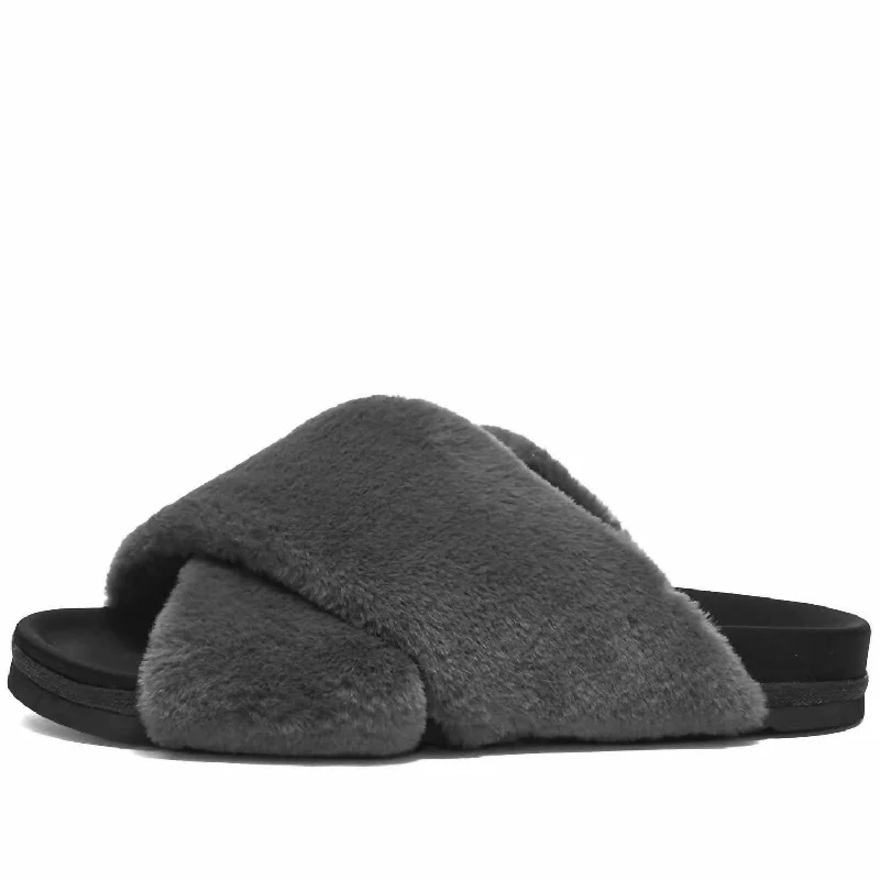 Women's Mini Cloud Slide In Charcoal