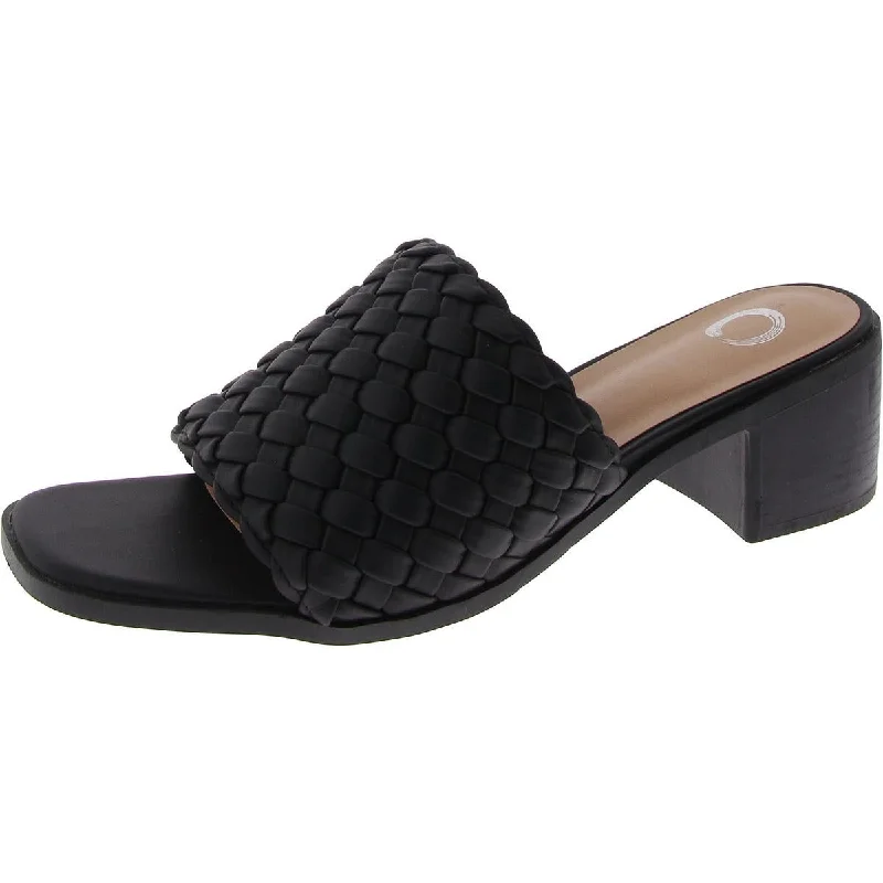 Womens Slip On Square Toe Mule Sandals