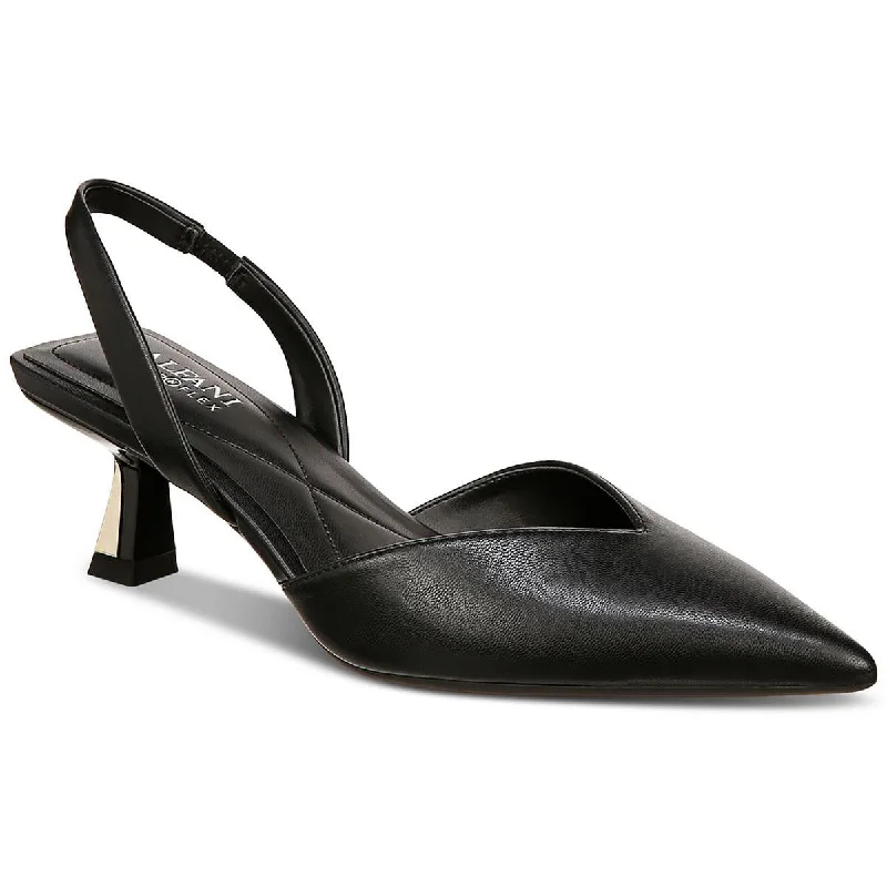 Alfani Womens Omari Faux Leather Slingback Pumps