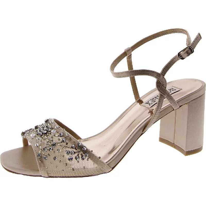 Badgley Mischka Womens Embellished Peep Toe Ankle Strap