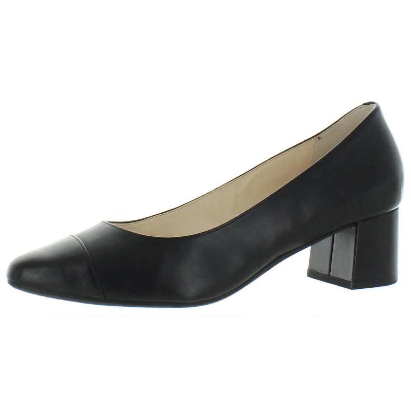 Cole Haan Womens The Go-To Pump Leather Slip-On Block Heels