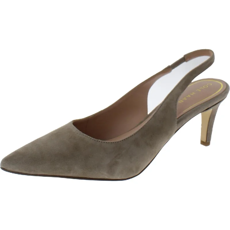 Cole Haan Womens Vandam Suede Slingback Heels