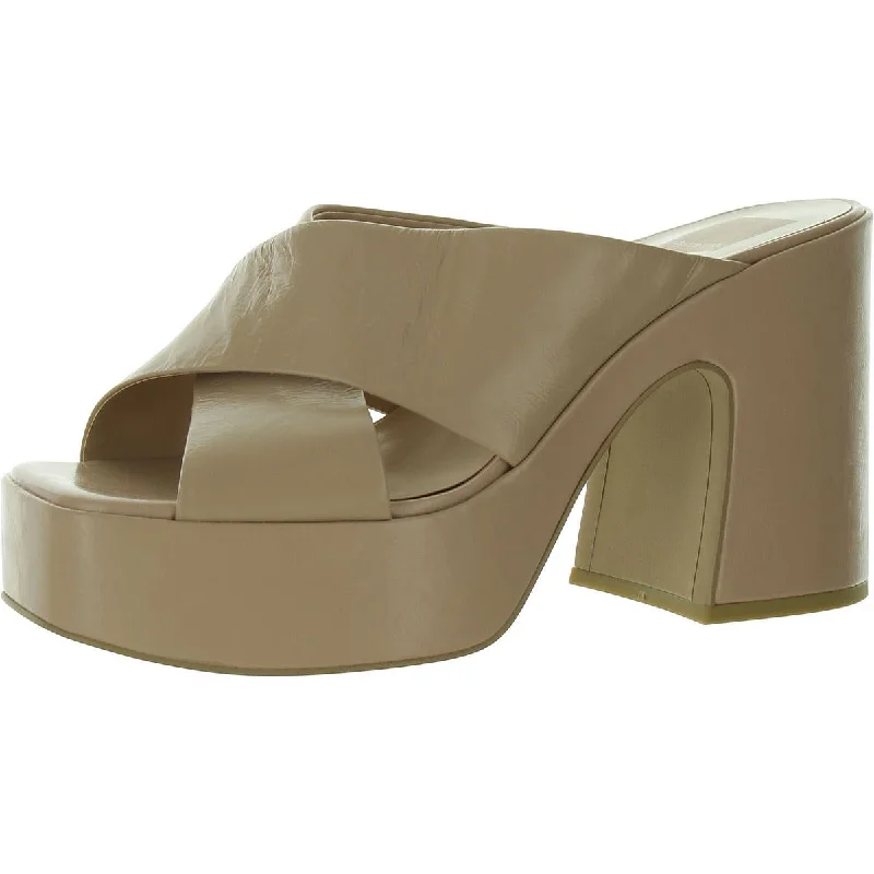 Dolce Vita Womens Faux Leather Criss-Cross Slide