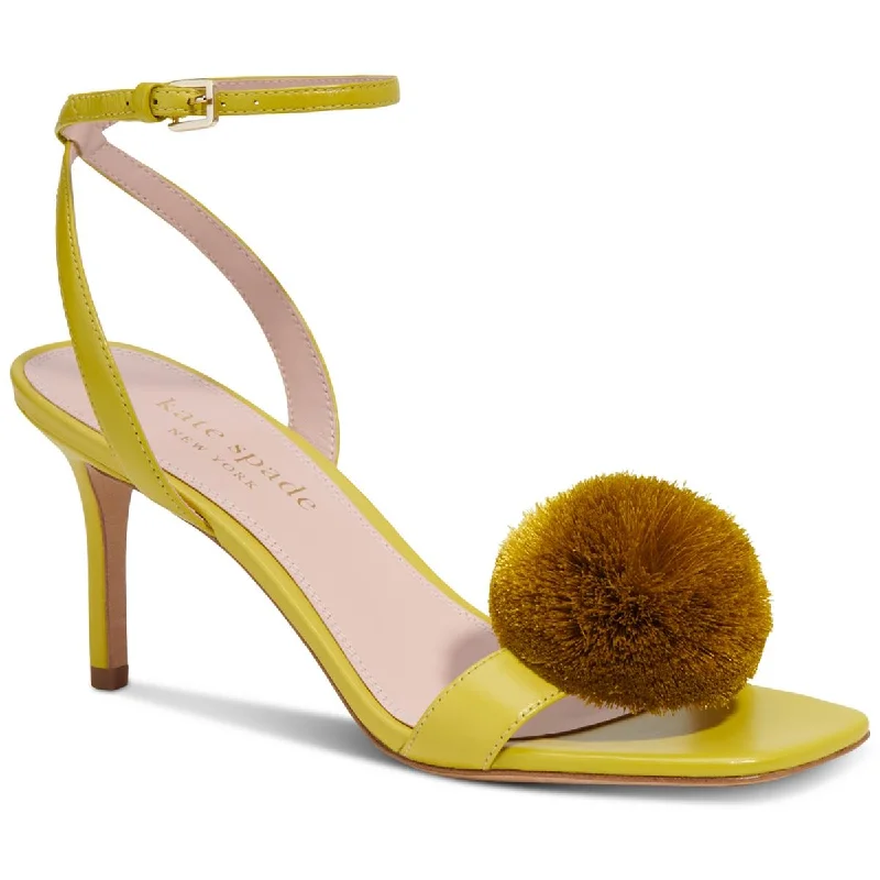 Kate Spade New York Womens Amour Pom Sandal Suede Ankle Strap Pumps