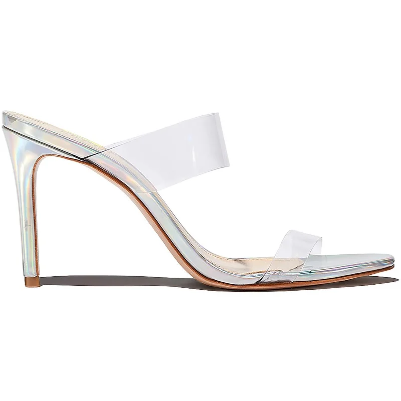 Schutz Womens Ariella Vinyl Iridescent Slide