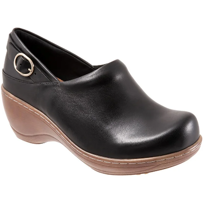 SoftWalk Womens Minna Leather Slip On Clogs