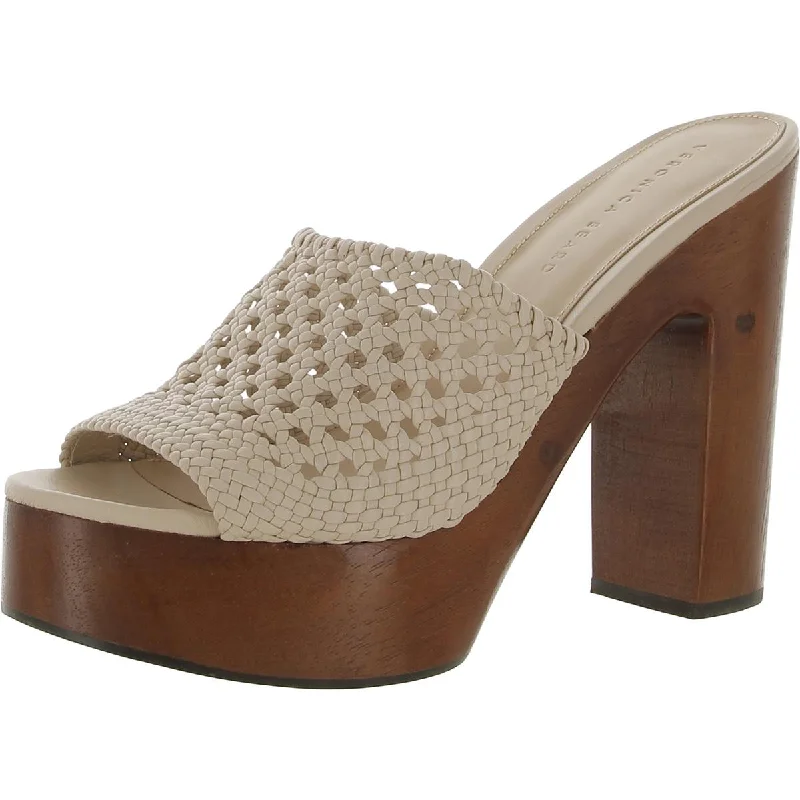 Veronica Beard Womens Guadalupe Woven Peep Toe Clogs