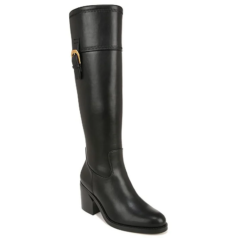 Adabella Womens Faux Leather Zipper Knee-High Boots