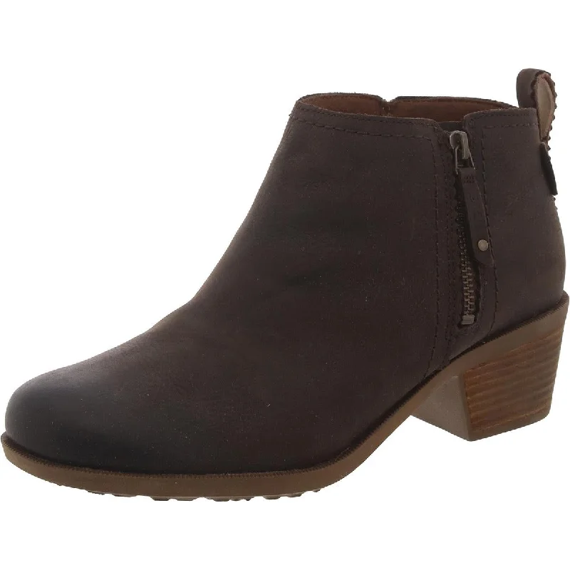 Anaya Womens Leather Booties Ankle Boots