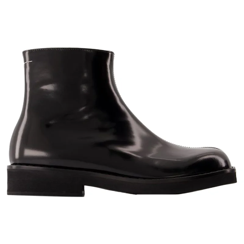 Ankle Boots - MM6 Maison Margiela - Leather - Black