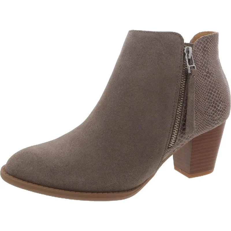 Anne Womens Suede Snake Print Booties