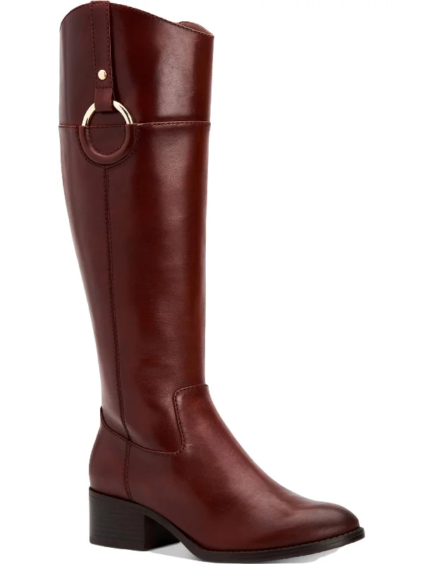 Bexleyy Womens Leather Knee-Hgh Riding Boots