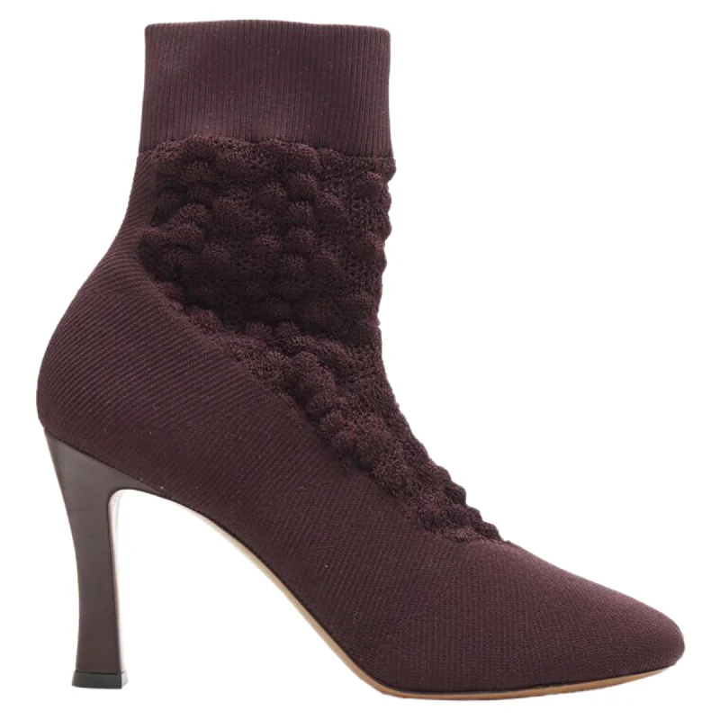 Celine Glove Bootie textu sock knitsquare toe boots