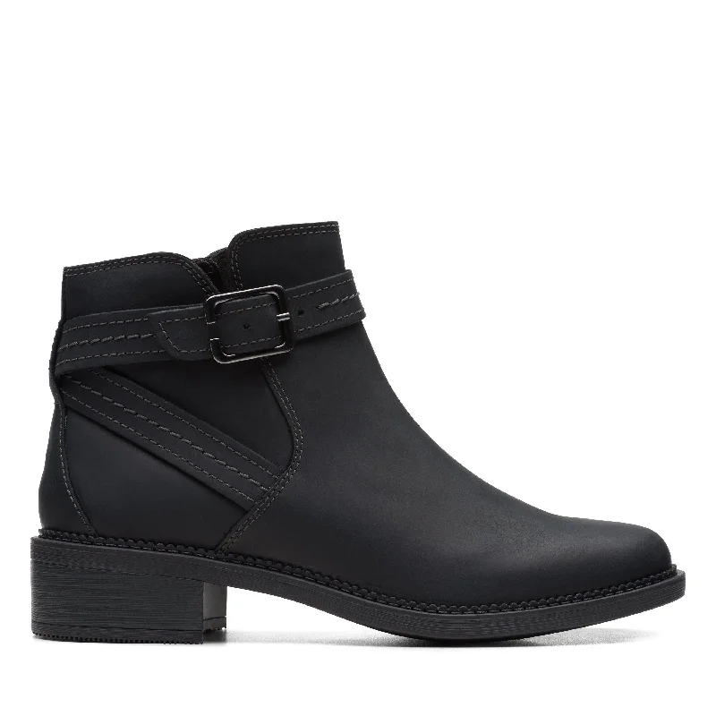 Clarks Maye Strap in Black Leather