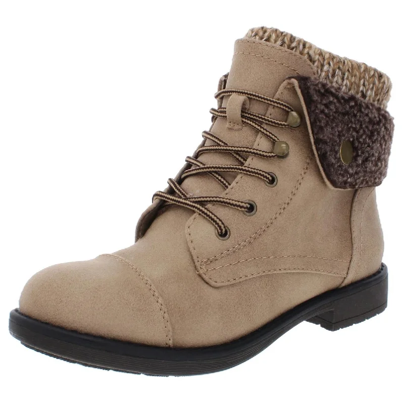 Decker Womens Mixed Media Ankle Booties