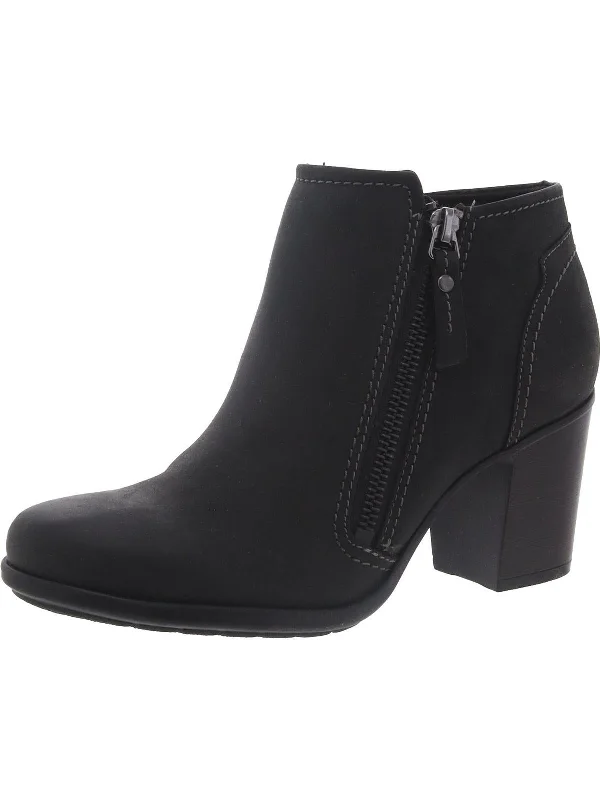 Diane Pioneer Womens Leather Zip Up Ankle Boots