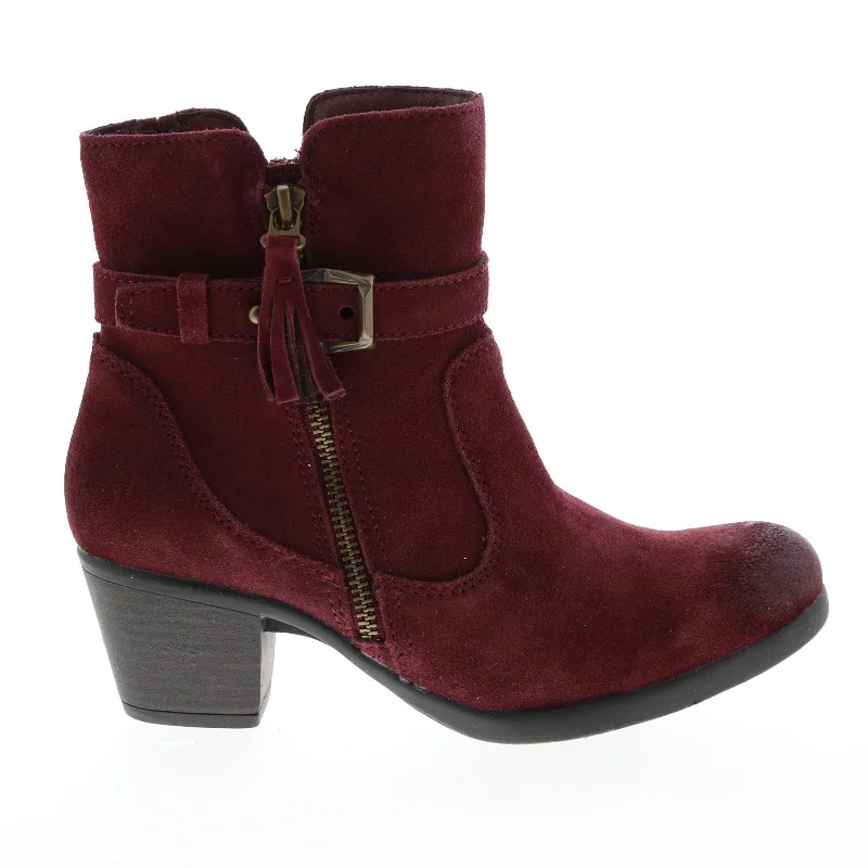 Earth Origins Tori Womens Red Suede Zipper Ankle & Booties Boots