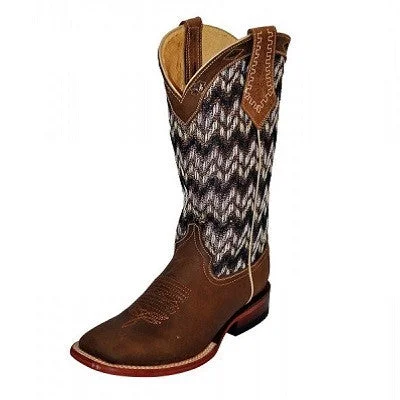 Ferrini Brown Chevron Square Toe Boot