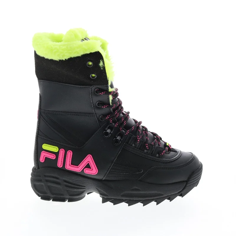 Fila Disruptor Boot 5HM00564-044 Womens Black Leather Casual Dress Boots