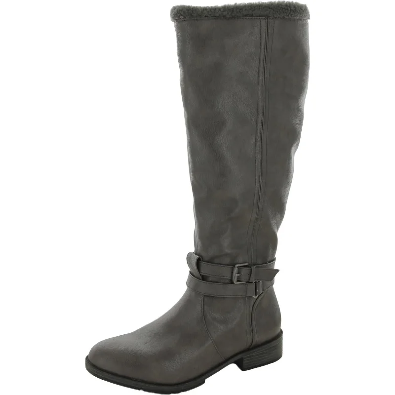 Garrison Cozy Womens Wide Calf Side Zip Knee-High Boots