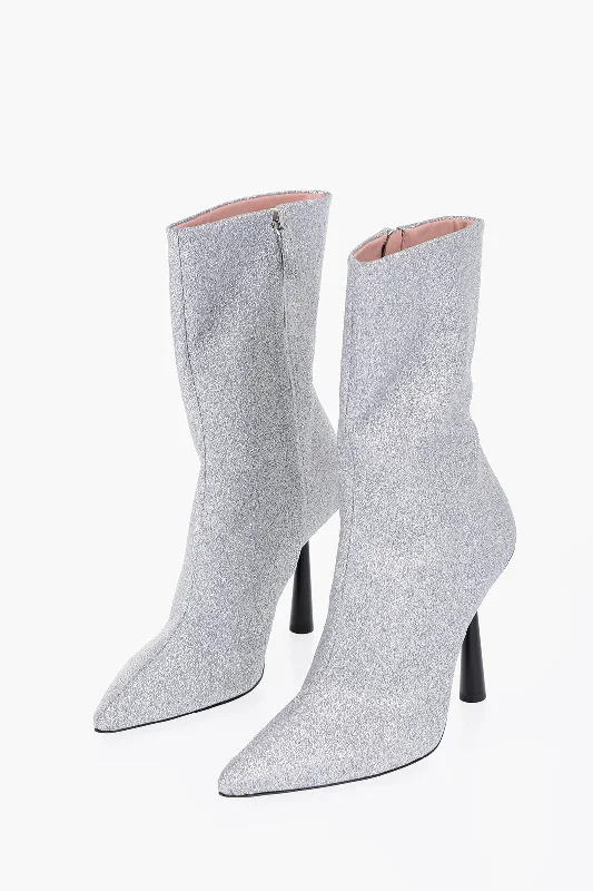 Gia Couture Glitter Rosie 7 Ankle Boots With Point Toe 11Cm