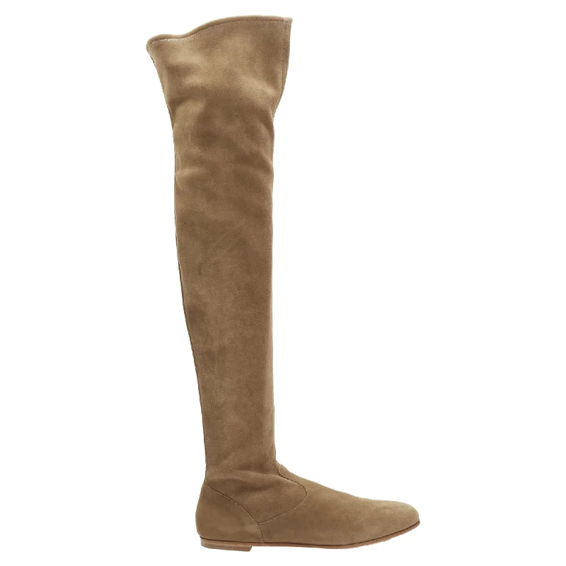 Gianvito Rossi camoscio suede thigh high boots