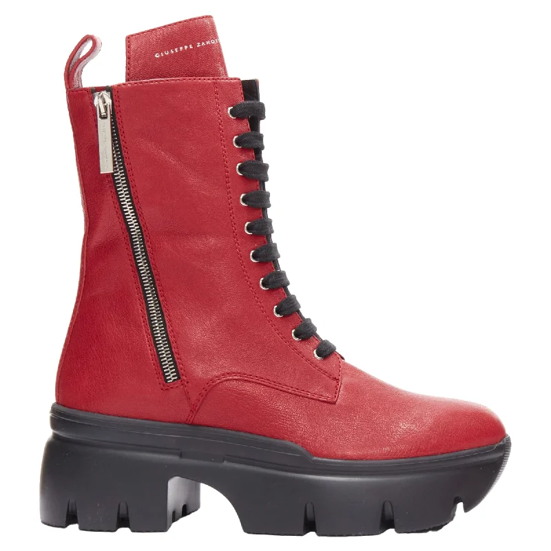 Giuseppe Zanotti apocalypse leather side zip combat boots