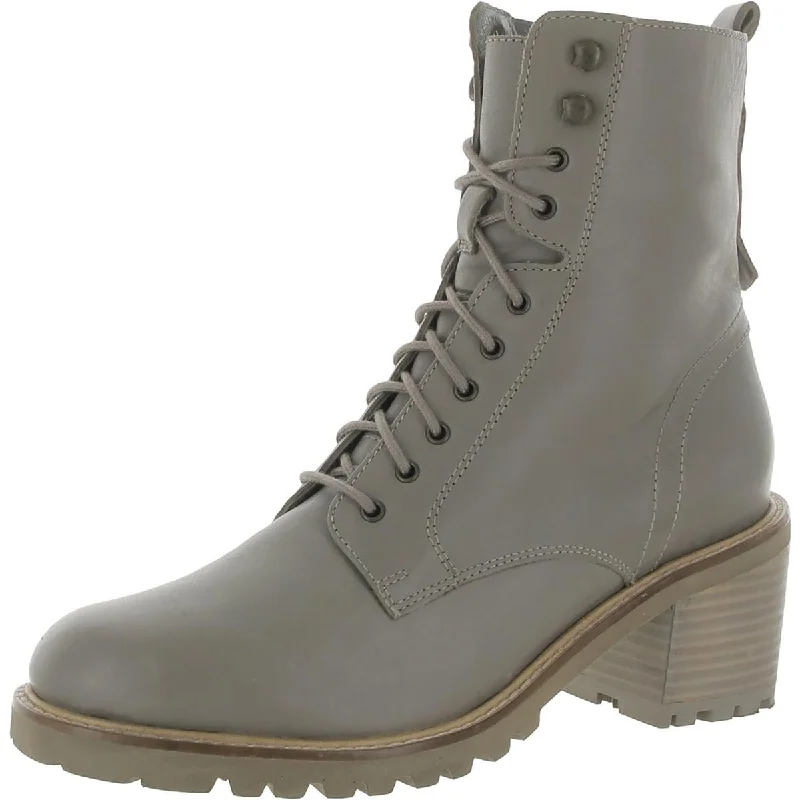 Irresistible Womens Leather Lace-Up Combat Boots