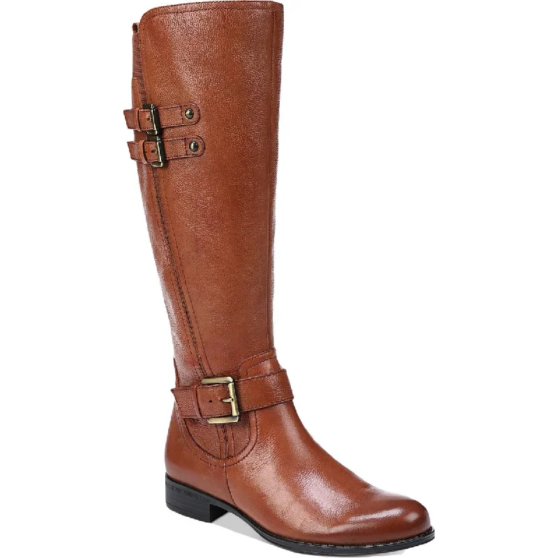 Jessie Womens Leather Wide Calf Riding Boots