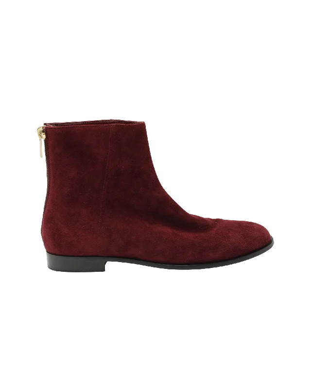 Jimmy Choo Ankle Boots in Maroon Suede