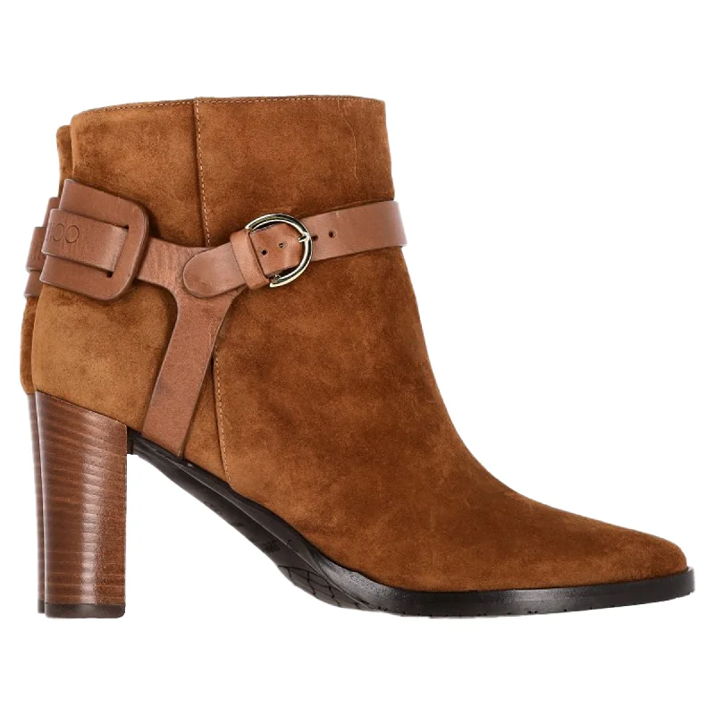 Jimmy Choo Hose 80 Ankle Boots in Brown Suede