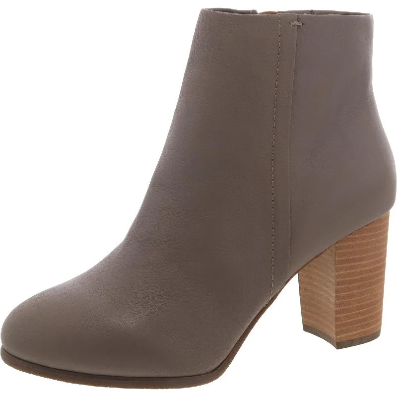 Kennedy Womens Leather Round Toe Ankle Boots