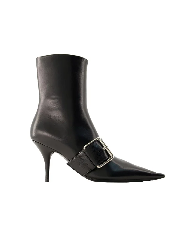 Knife Belt M80 Ankle Boots - Balenciaga - Leather - Black/Silver