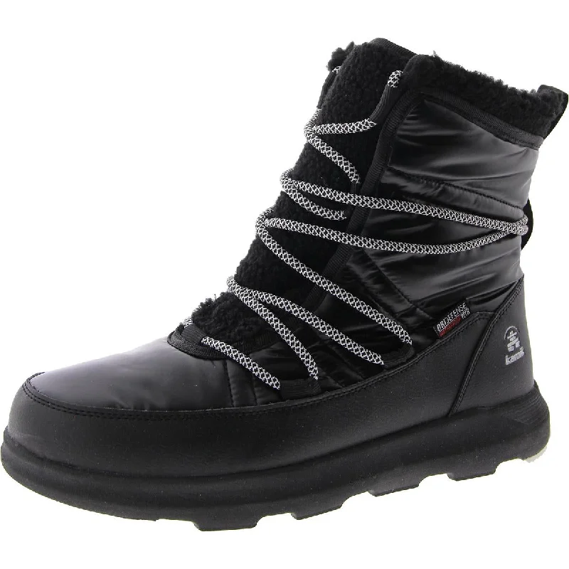 Leapull Womens Lace Up Flat Winter & Snow Boots