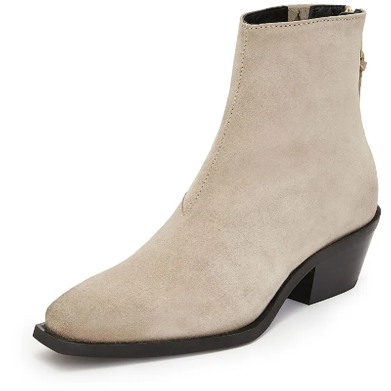 LENORA Womens Suede Almond toe Ankle Boots