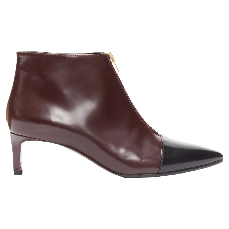 Marni toe cap kitten heel zip bootie