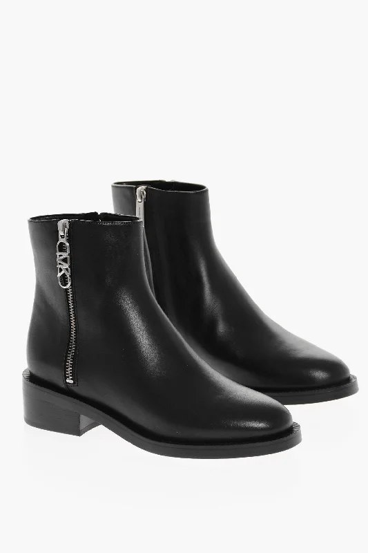 Michael Kors Leather Boots With Zip Detail