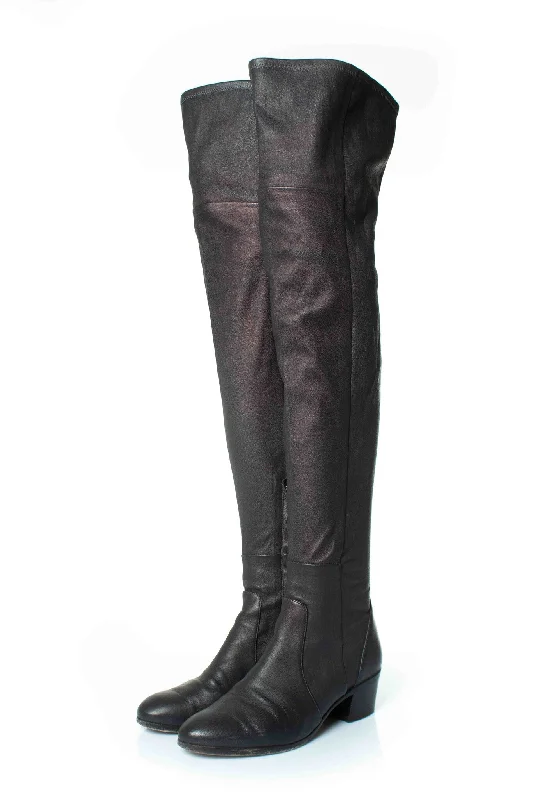 Overknee stretch boots in anthracite