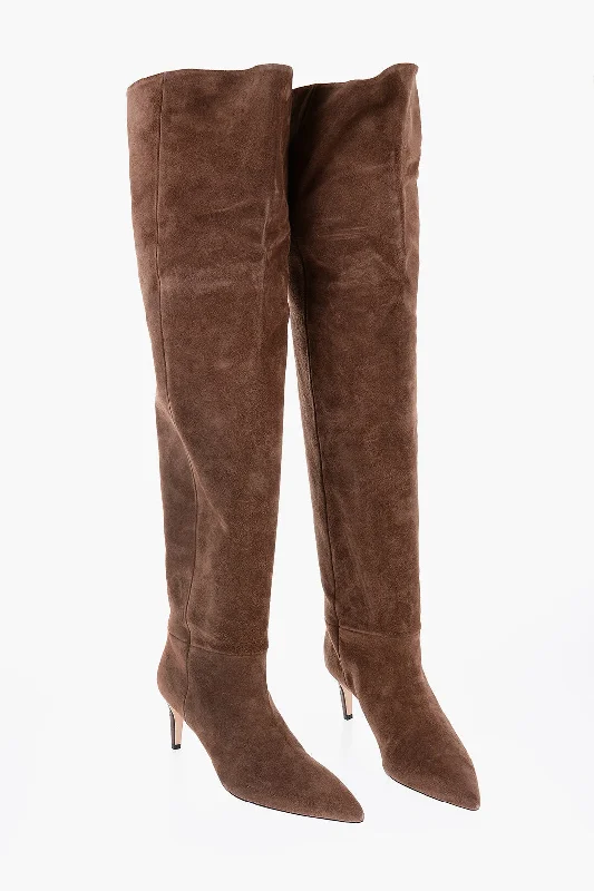 Paris Texas Suede Over The Knee Boots With Point Toe 7Cm