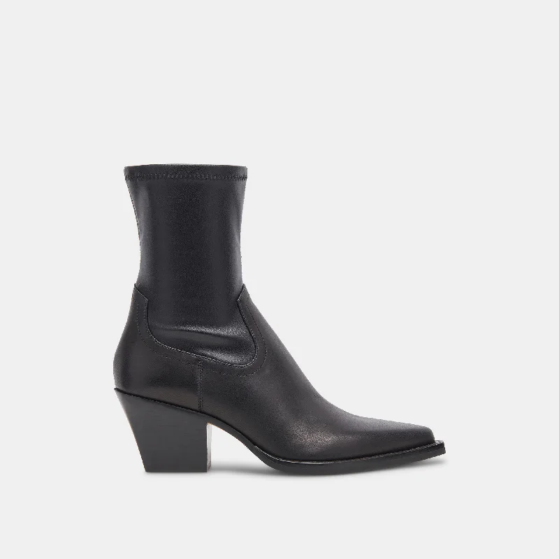 RUTGER WIDE CALF BOOTS BLACK LEATHER