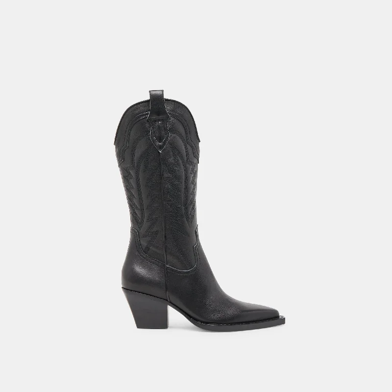 RYLAND BOOTS BLACK LEATHER