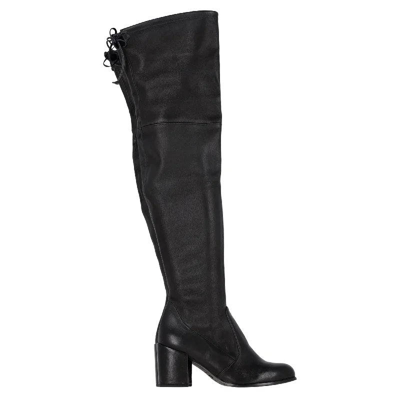 Stuart Weitzman Tieland Over-The-Knee Boots in Black Leather