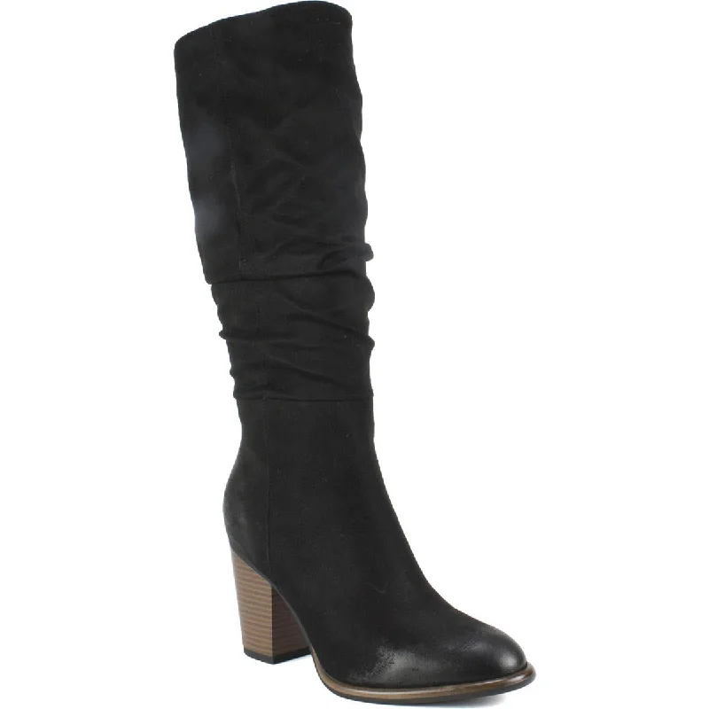 Trunell Womens Faux Suede Pull On Knee-High Boots