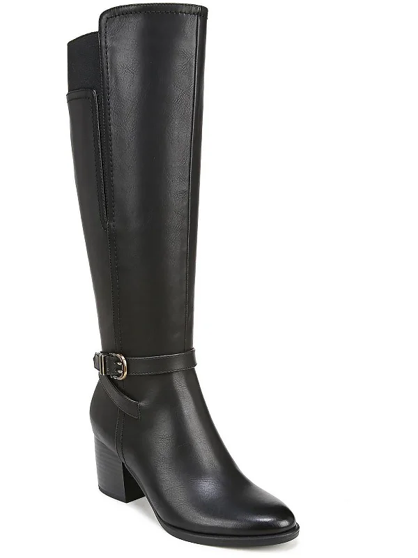 Up Town Womens Faux Leather Wide Calf Knee-High Boots