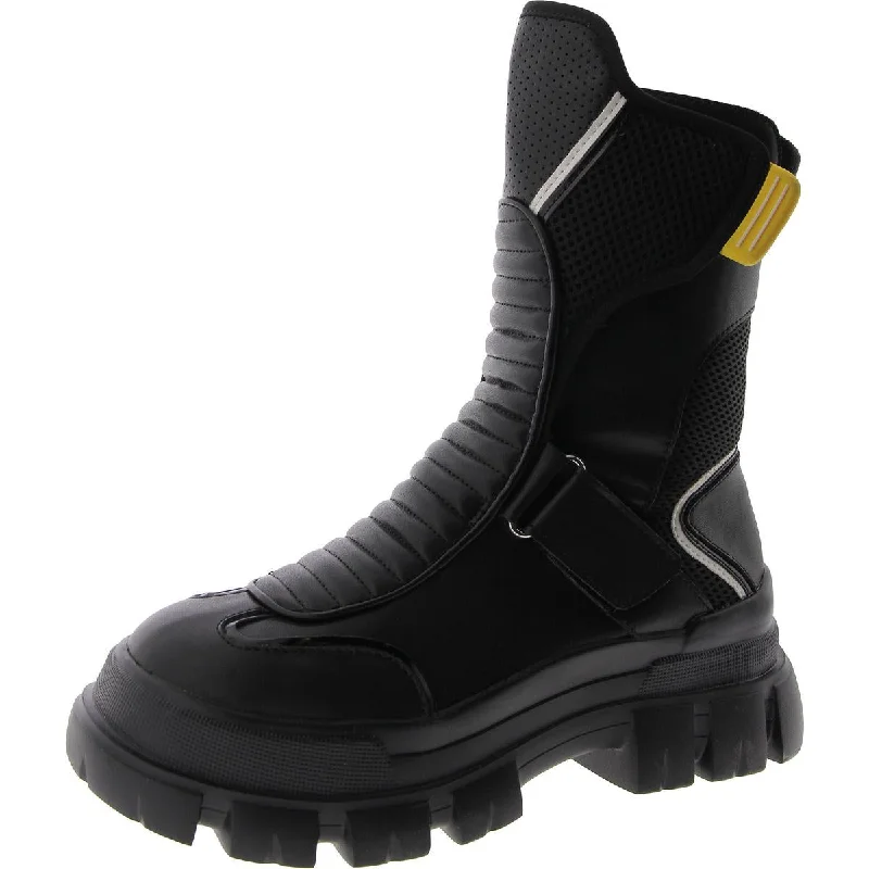 Volt Womens Leather Adjustable Mid-Calf Boots