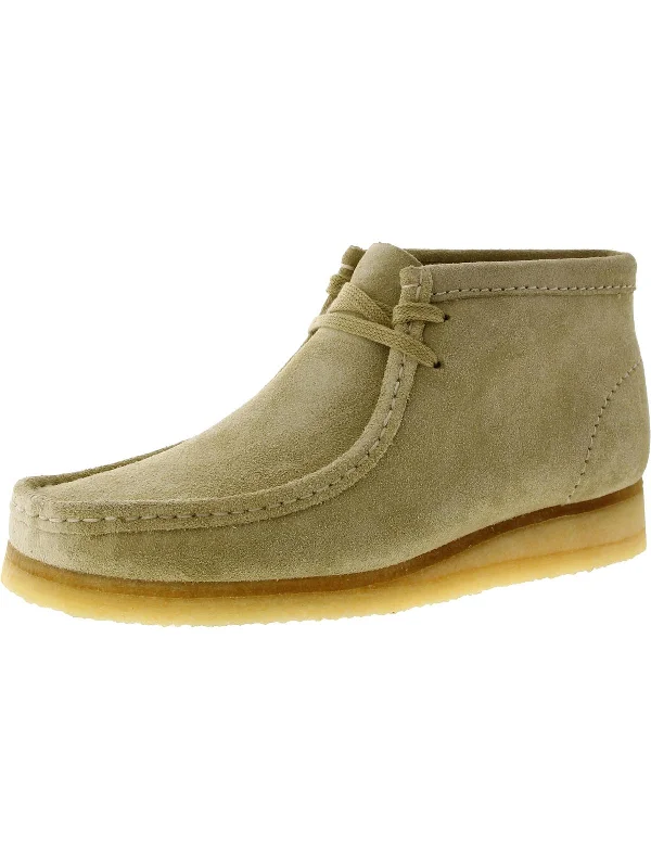 Wallabee Boot Womens Suede Wedge Ankle Boots