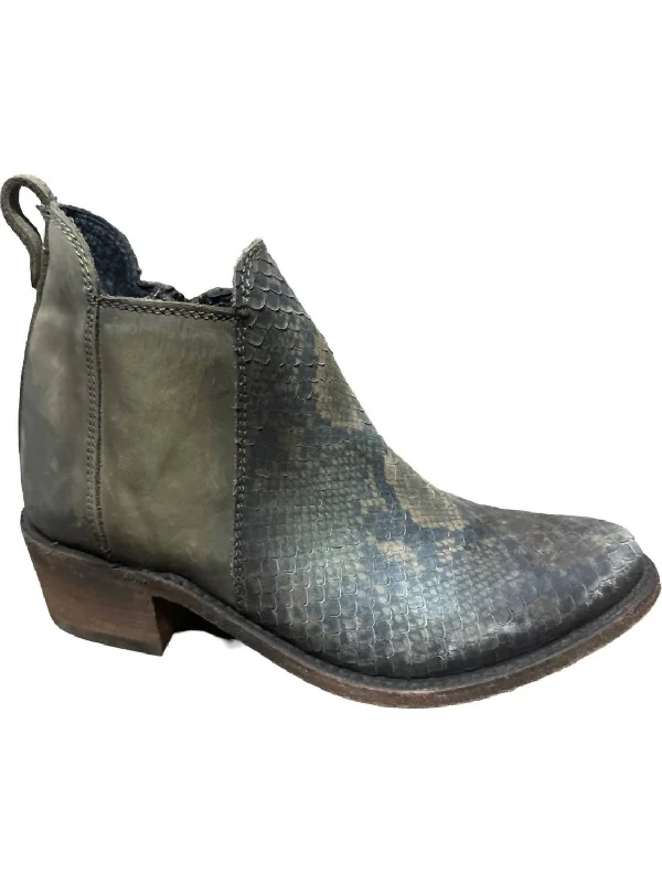 Women's Elsa Python Skin Boots In Brown