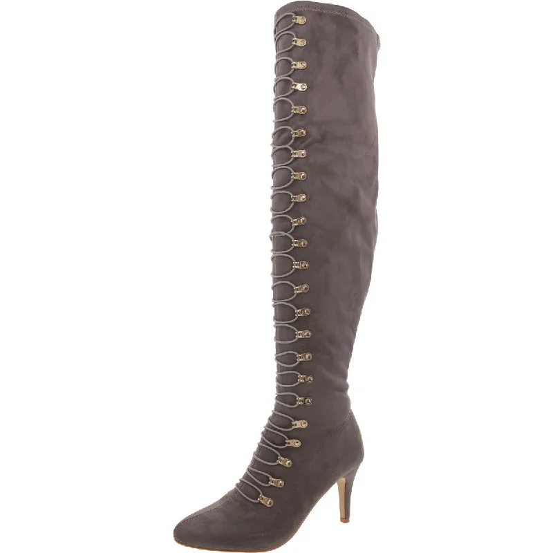 Womens Faux Suede Padded Insole Over-The-Knee Boots