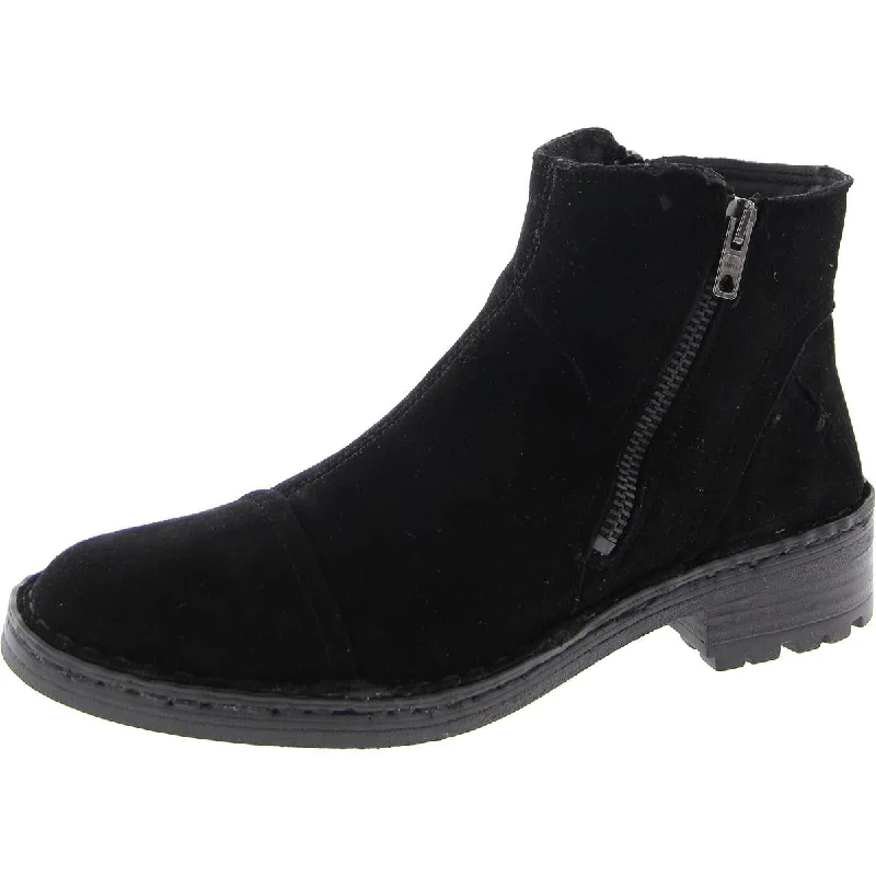 Womens Faux Suede Round toe Ankle Boots